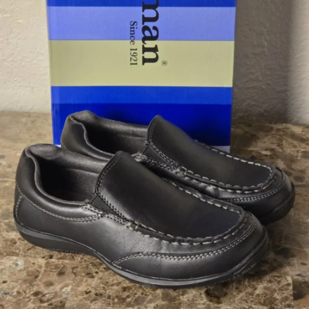 Boys' Freeman Little Kid Black Loafers Dress Shoes Party School Shoes Size 1